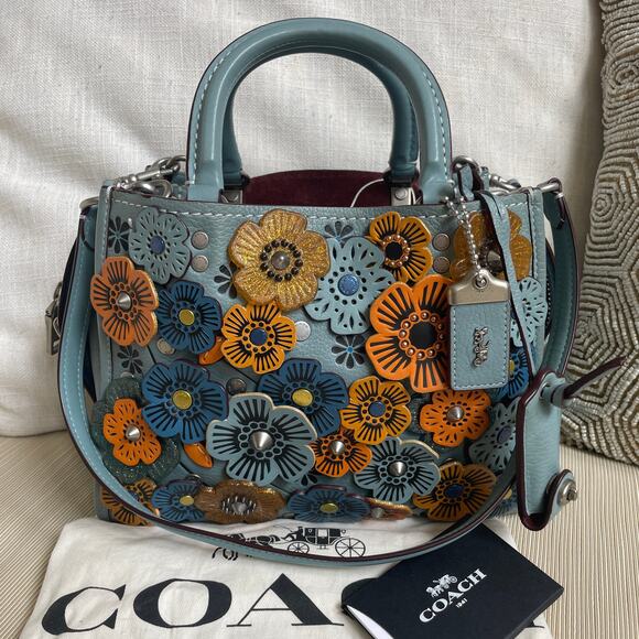Coach Handbags - Coach 1941 Limited Edition Rogue 25 Tea Rose Satchel 10512, COA, Blue Multi